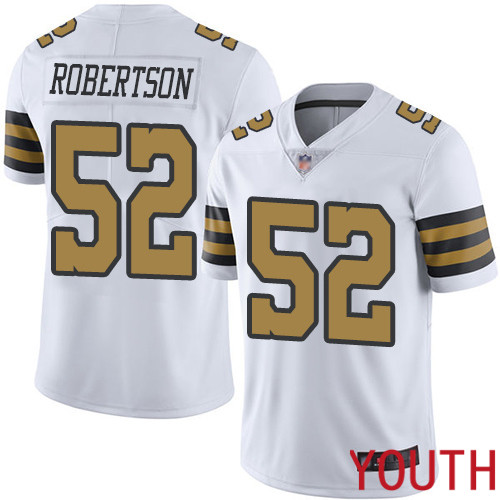 New Orleans Saints Limited White Youth Craig Robertson Jersey NFL Football 52 Rush Vapor Untouchable Jersey